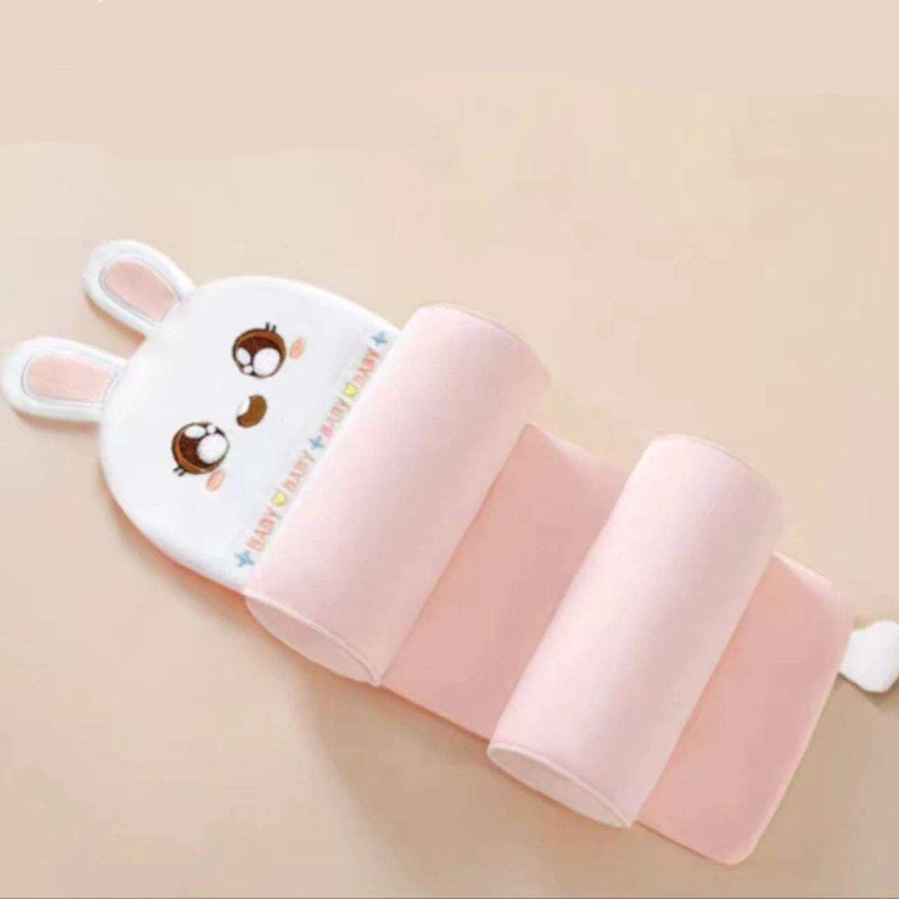 Baby Head & Neck Support Pillow for Newborns | Soft Plush Sleeping Pillow (Pink)