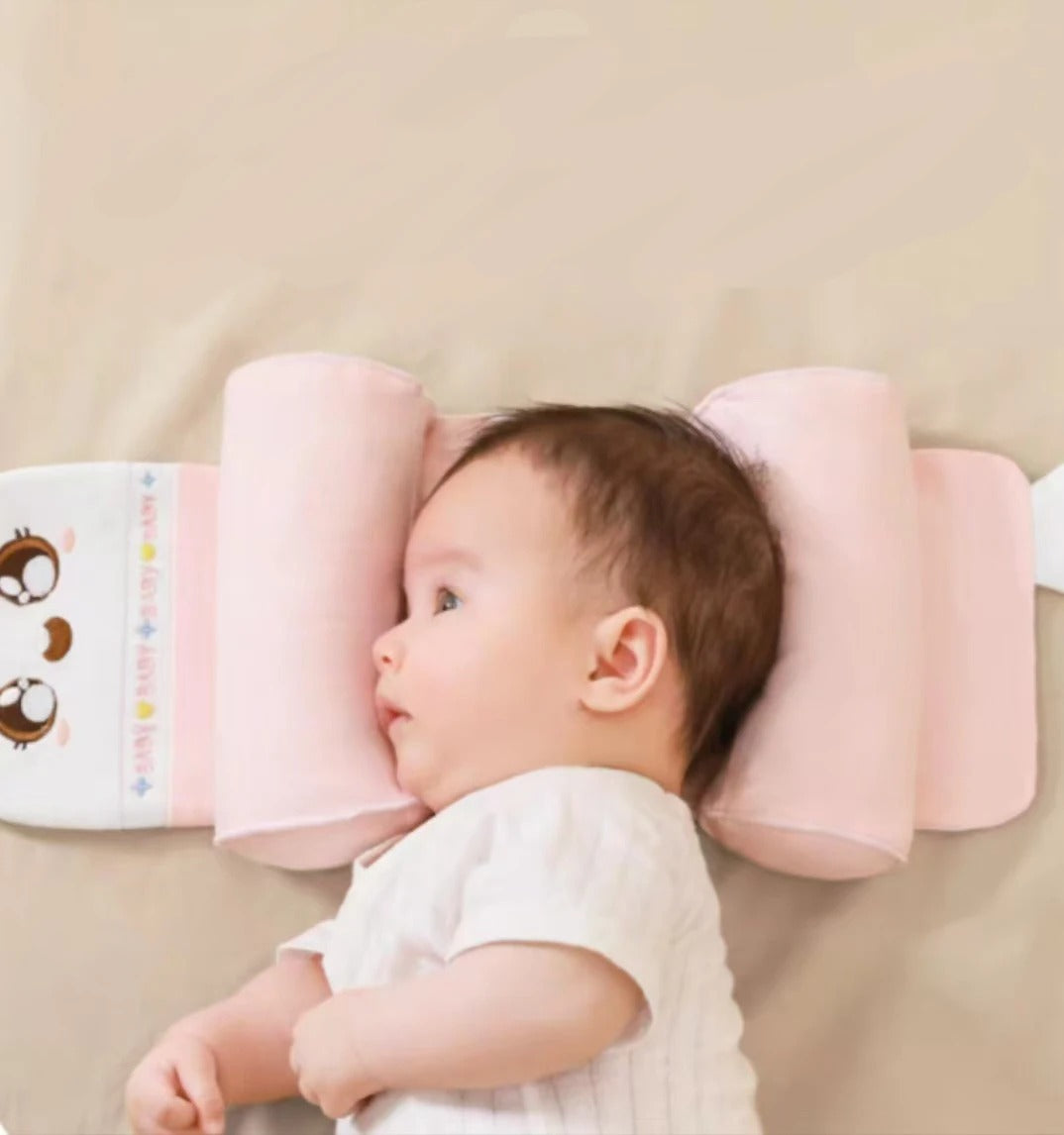 Baby Head & Neck Support Pillow for Newborns | Soft Plush Sleeping Pillow (Pink)